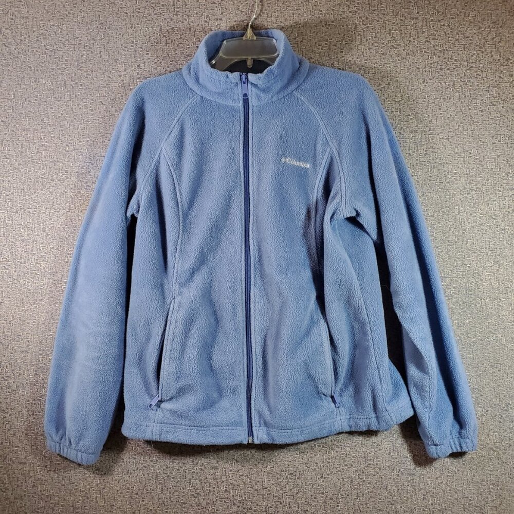 Columbia Benton Springs Full Zip Front Fleece Jacket Women's Large Blue